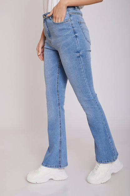 HIGH RISE FLARED FIT JEANS