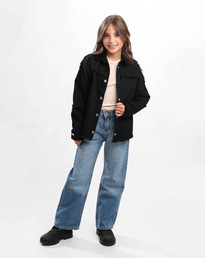 G.GIRLS' JACKET GABARDINE OVERSIZE