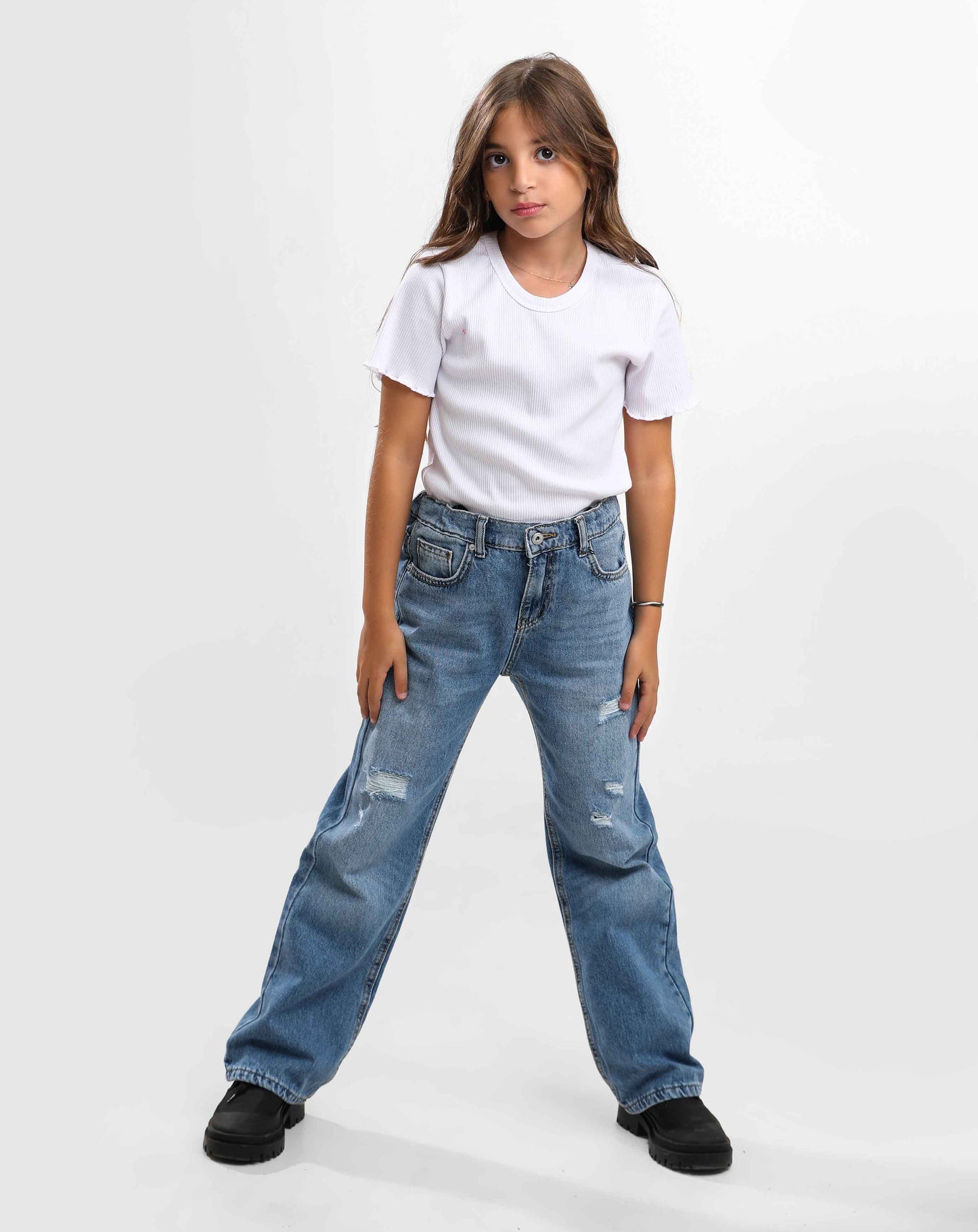 G.GIRLS' WIDELEG DENIM PANTS