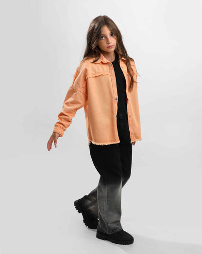 G.GIRLS' JACKET GABARDINE OVERSIZE