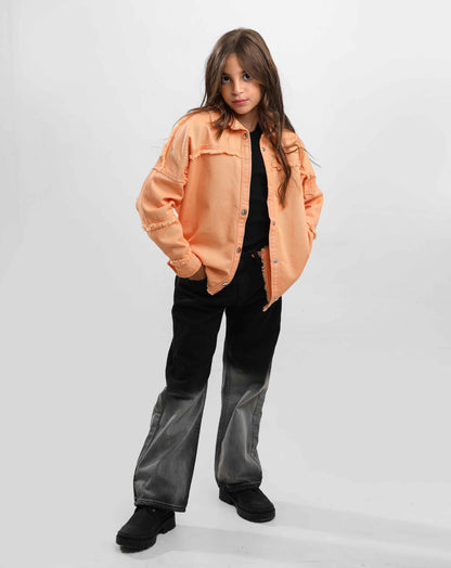 G.GIRLS' JACKET GABARDINE OVERSIZE