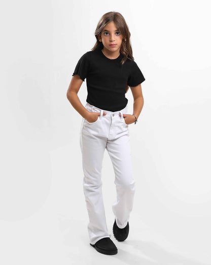 G.FLARED GABARDINE TROUSERS