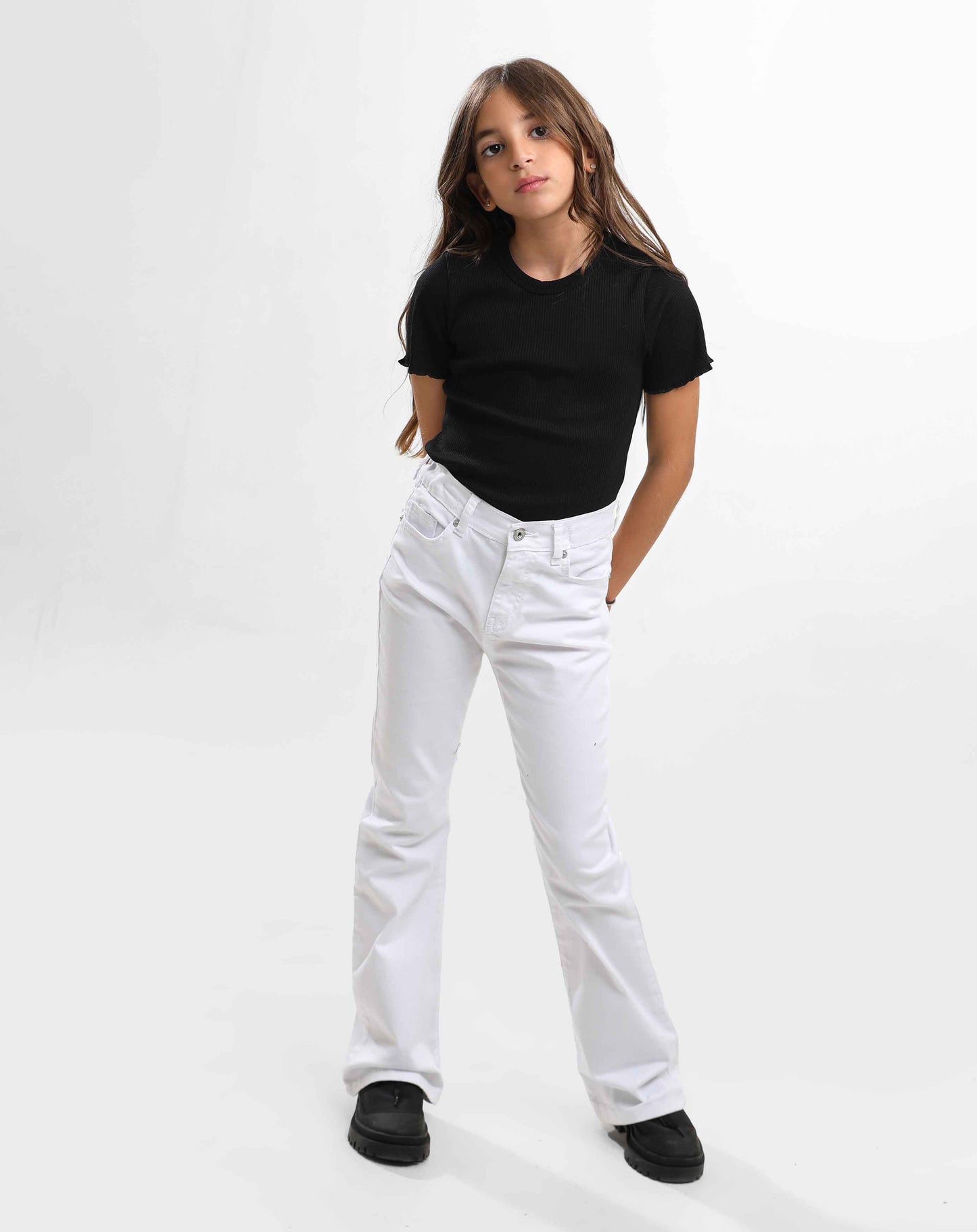 G.FLARED GABARDINE TROUSERS