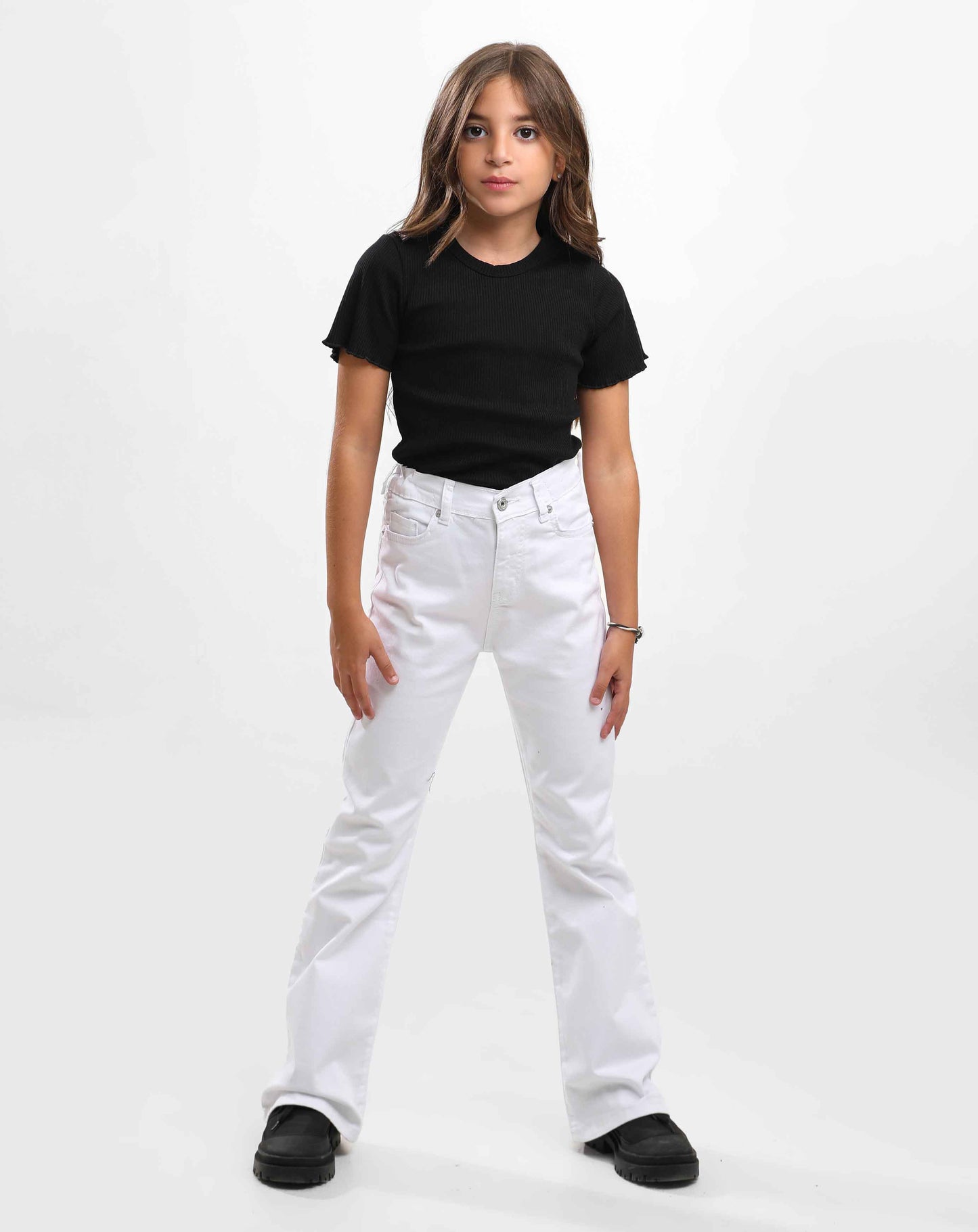 G.FLARED GABARDINE TROUSERS