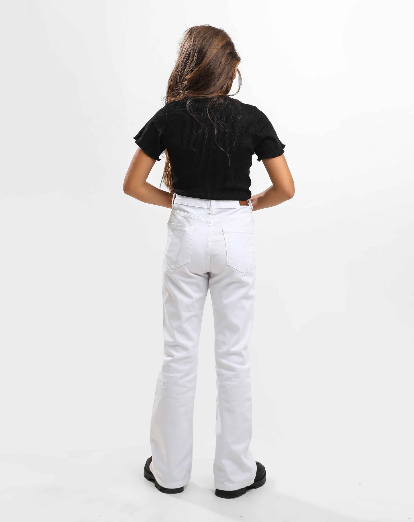 G.FLARED GABARDINE TROUSERS