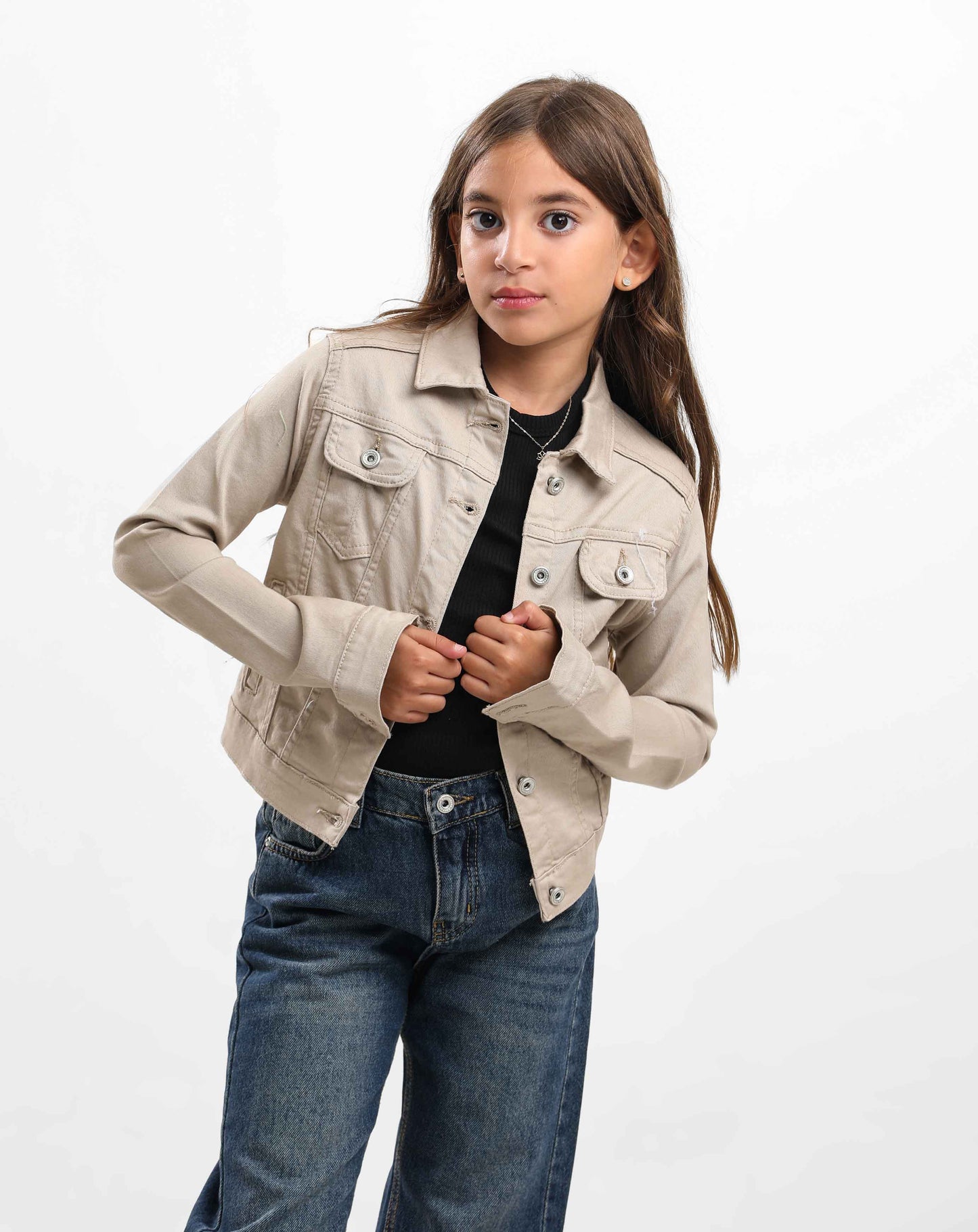 G.CROPPED JACKET WITH METAL BUTTONS