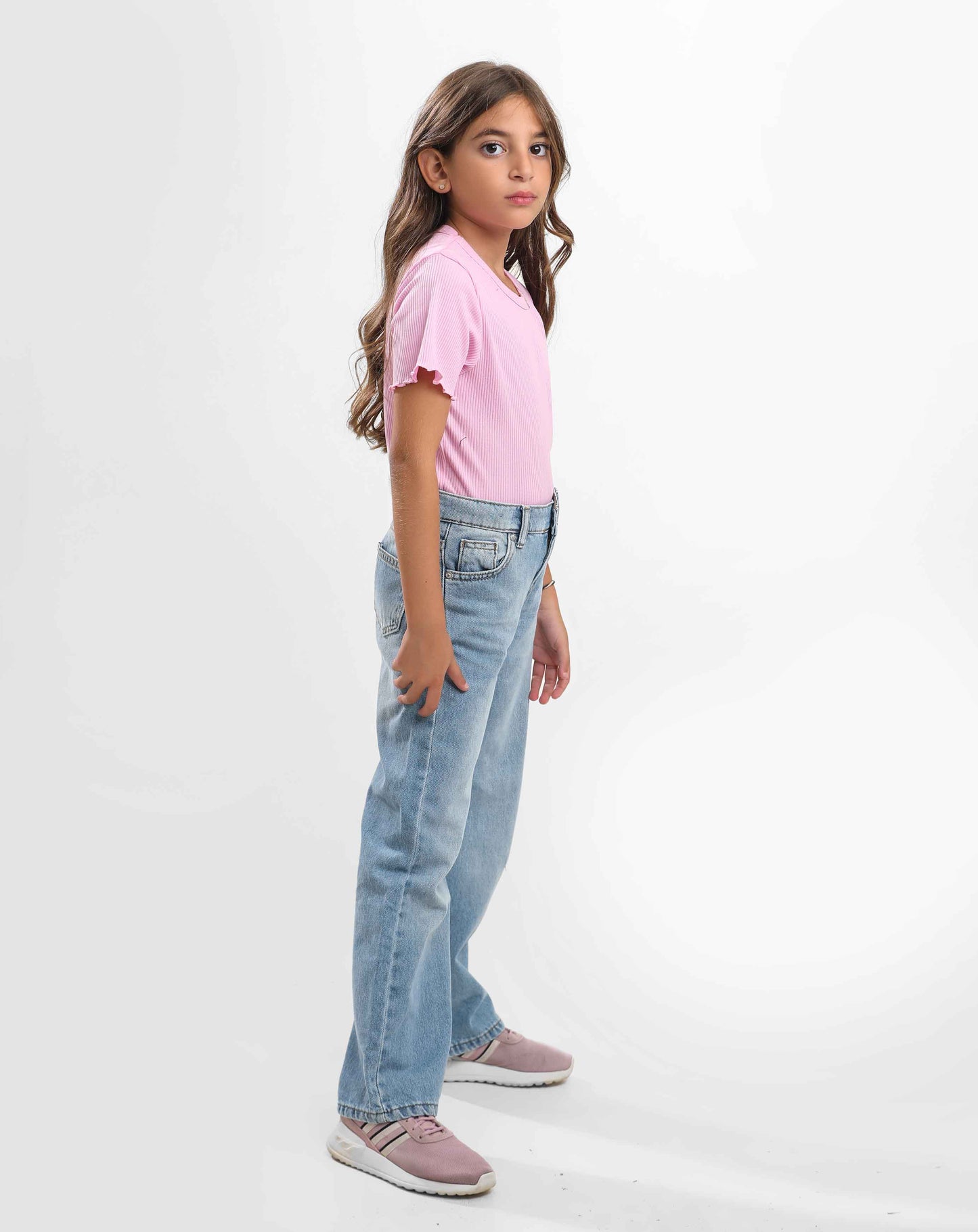 G.GIRLS' WIDE-LEG DENIM PANTS