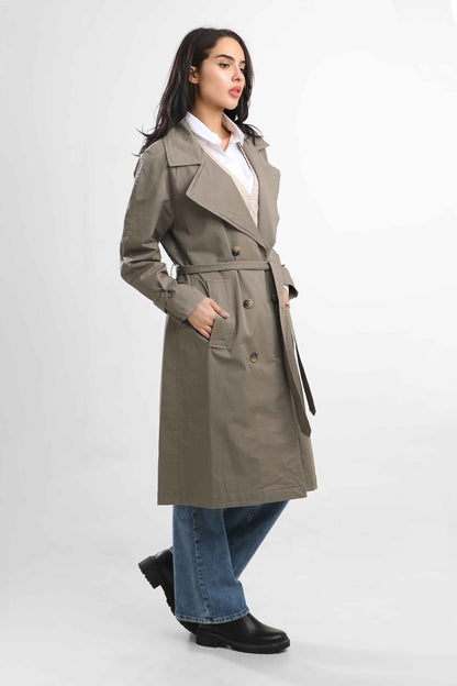 W.Chic Long Women's Coat with Belt