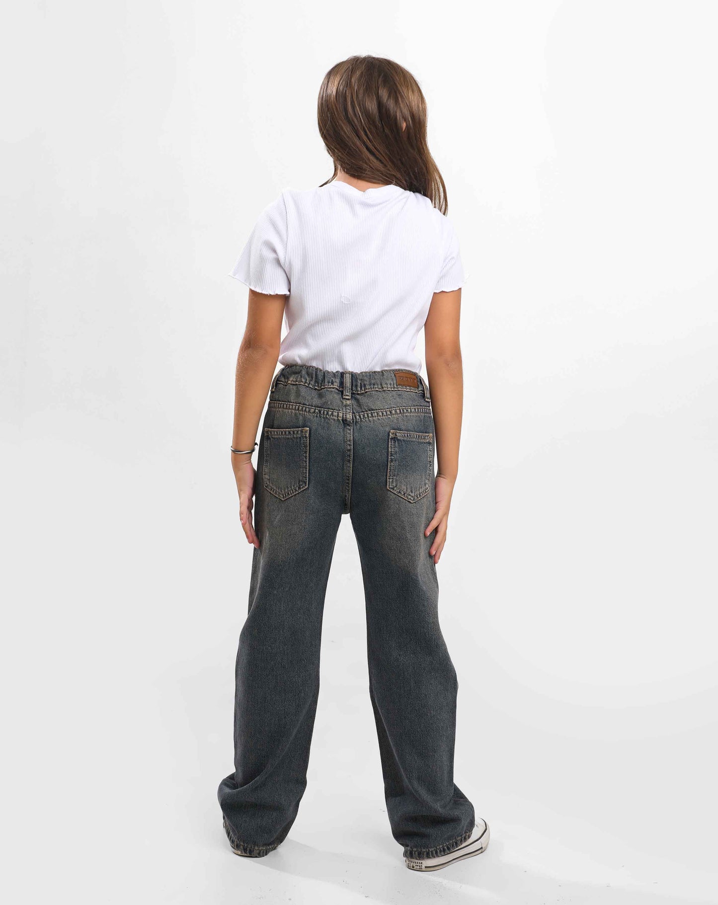 G.GIRLS' WIDELEG DENIM PANTS