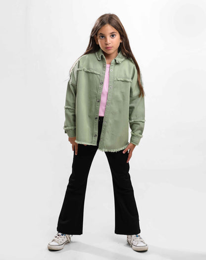 G.GIRLS' JACKET GABARDINE OVERSIZE