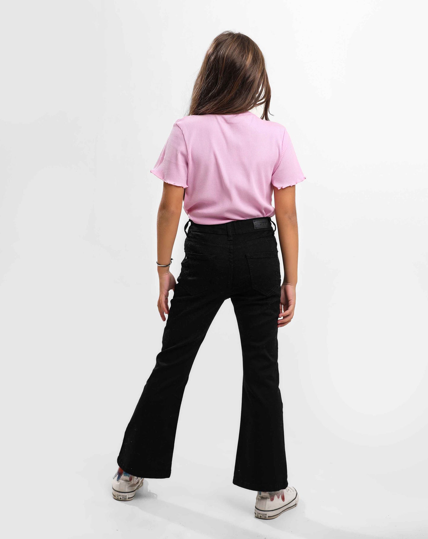 G.FLARED GABARDINE TROUSERS