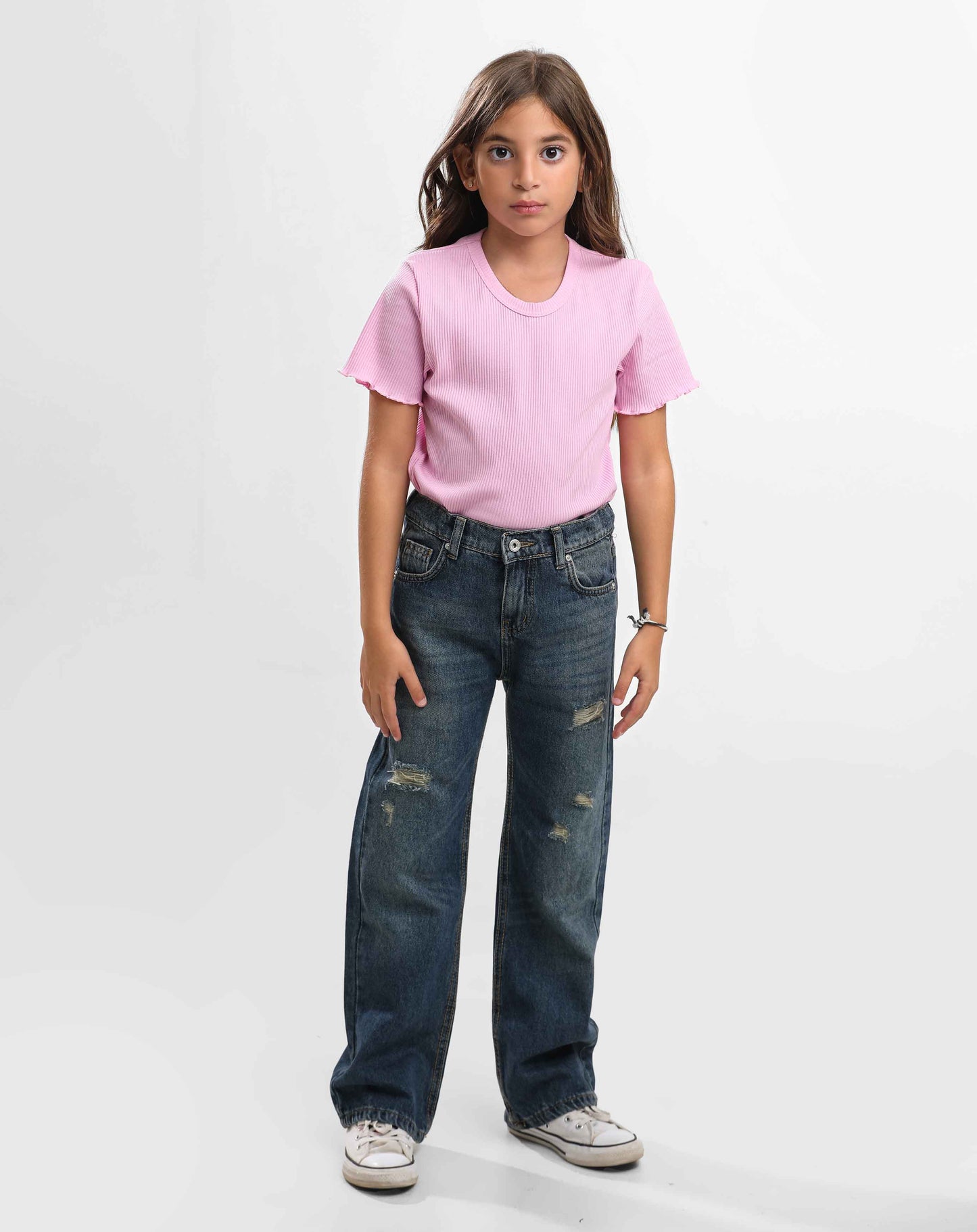 G.GIRLS' WIDELEG DENIM PANTS