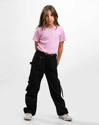 G.GIRLS' PARACHUTE DENIM POCKET PANTS