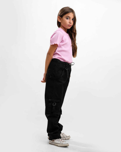 G.GIRLS' PARACHUTE DENIM POCKET PANTS