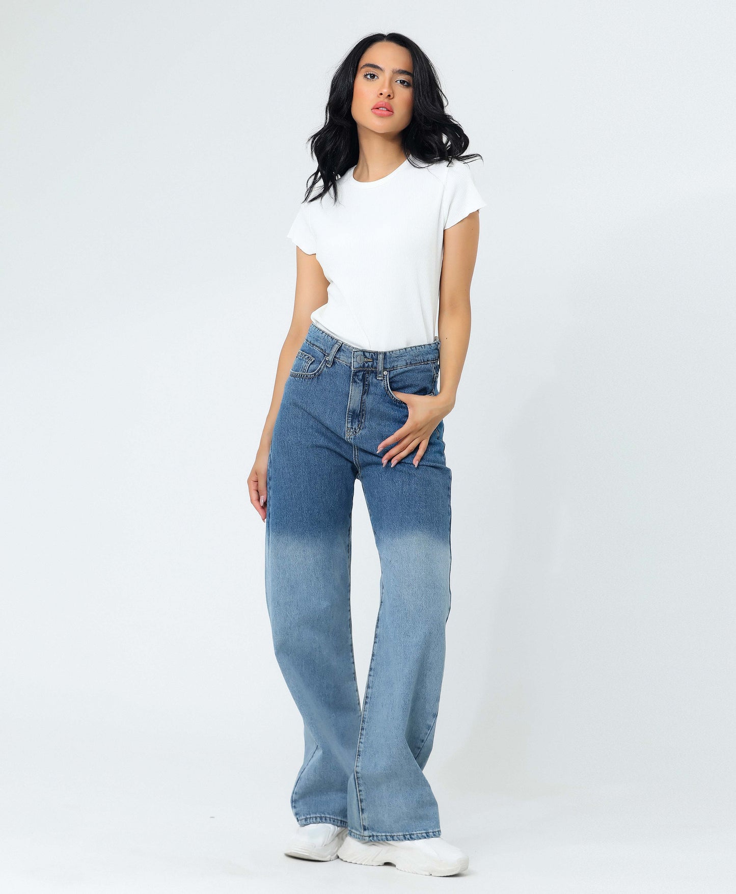 WIDE-LEG MID-RISE JEANS - MIX COLOR