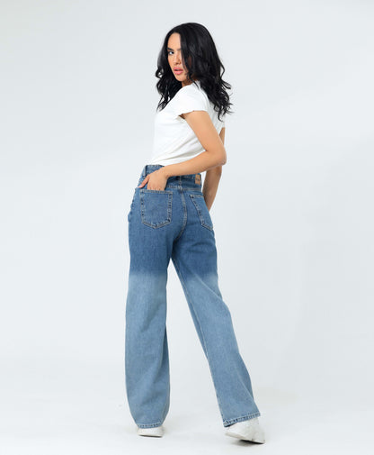 WIDE-LEG MID-RISE JEANS - MIX COLOR