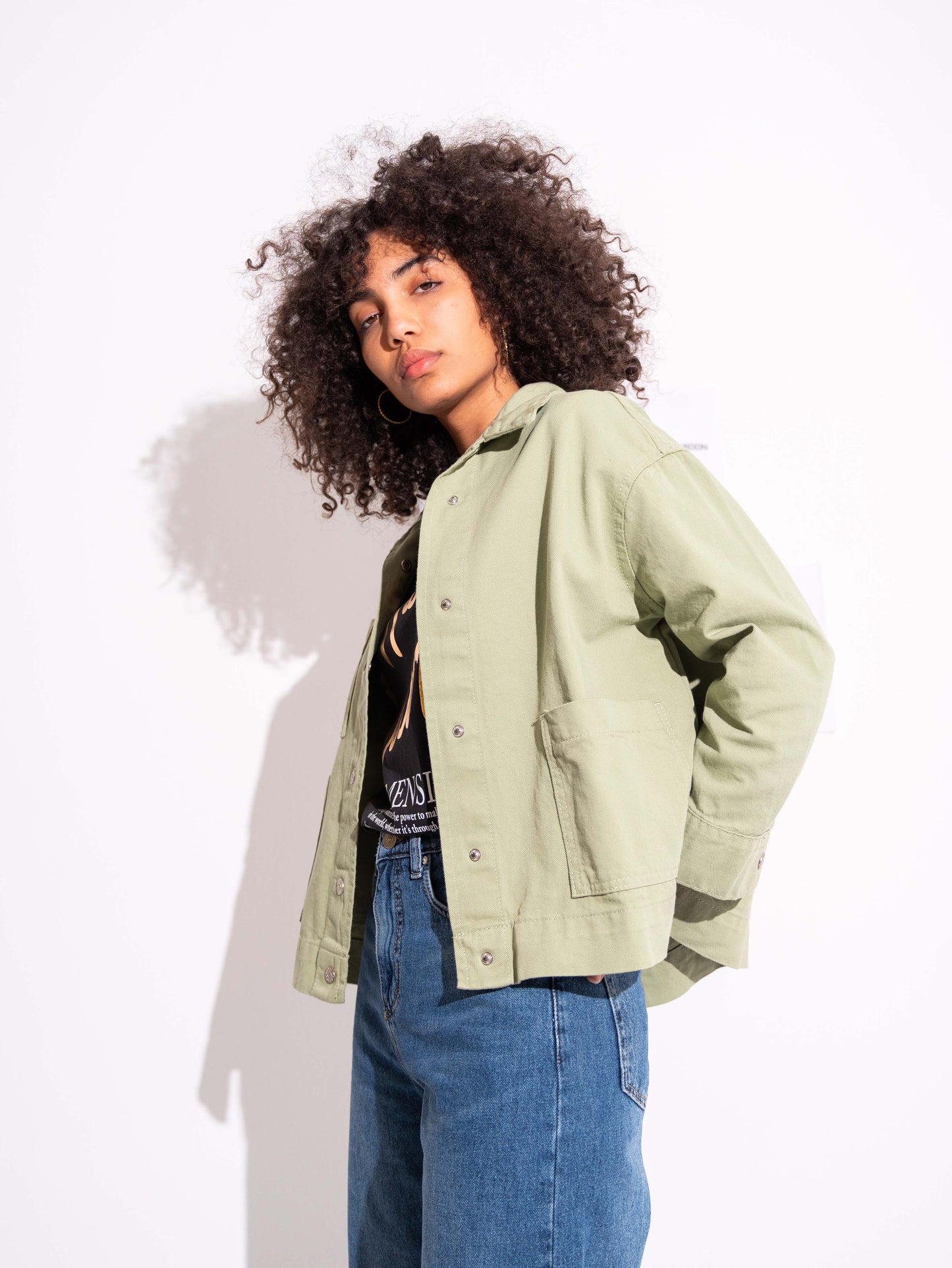 W.JACKET GABARDINE OVERSIZED WITH 3 POCKETS