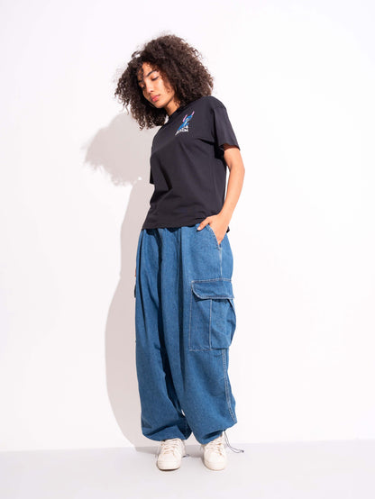 W.MULTI POCKETS CARGO JEANS TROUSERS