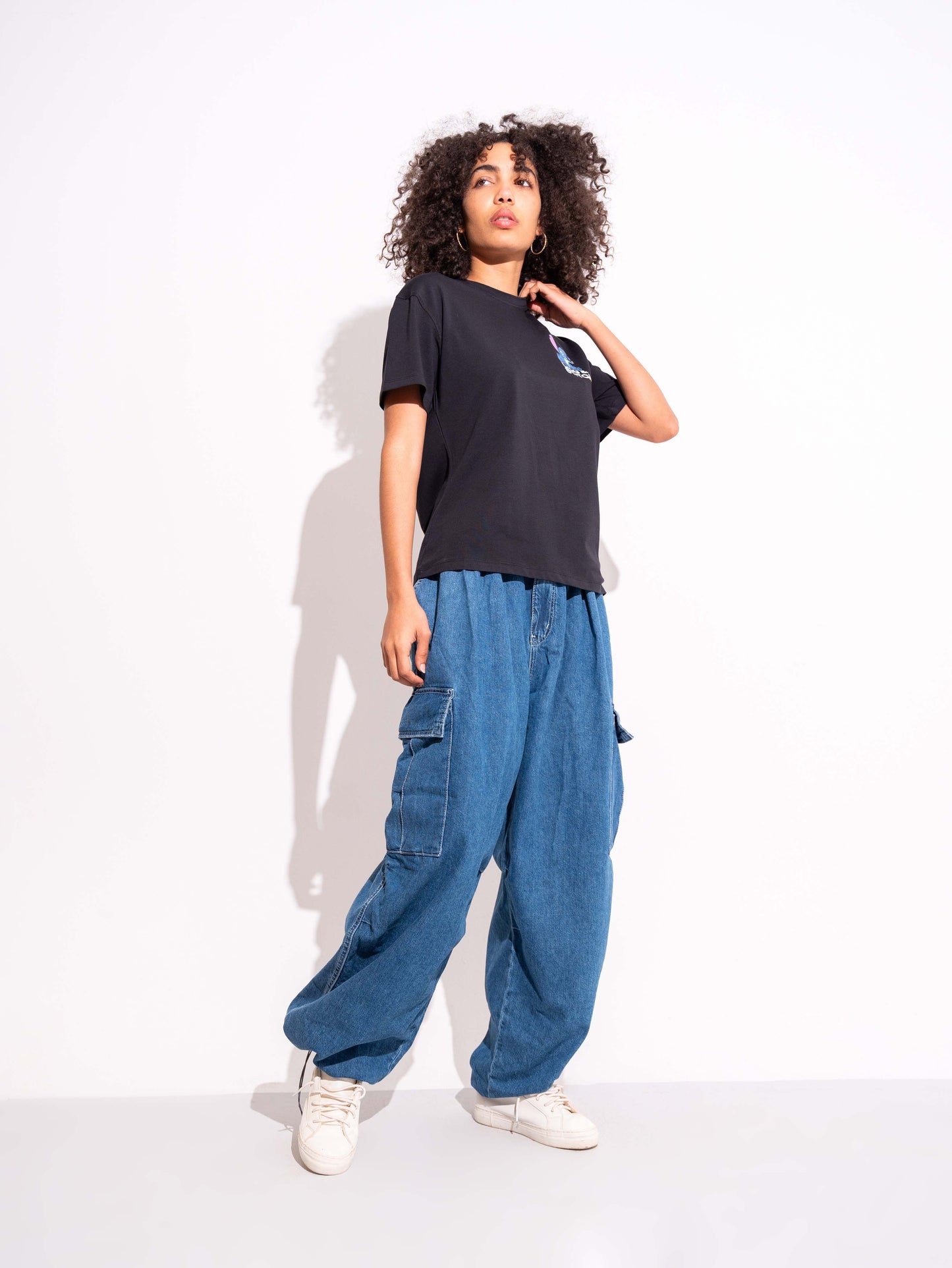 W.MULTI POCKETS CARGO JEANS TROUSERS