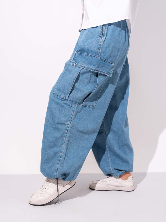 MULTI POCKETS CARGO JEANS TROUSERS