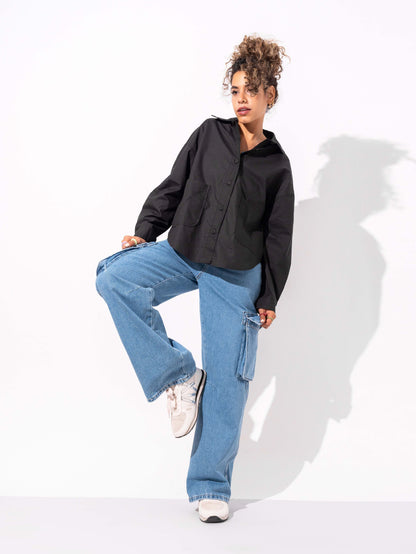 W.WIDE-LEG CARGO TROUSERS