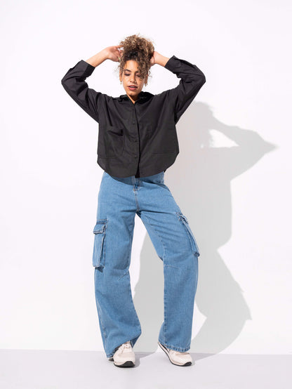 W.WIDE-LEG CARGO TROUSERS