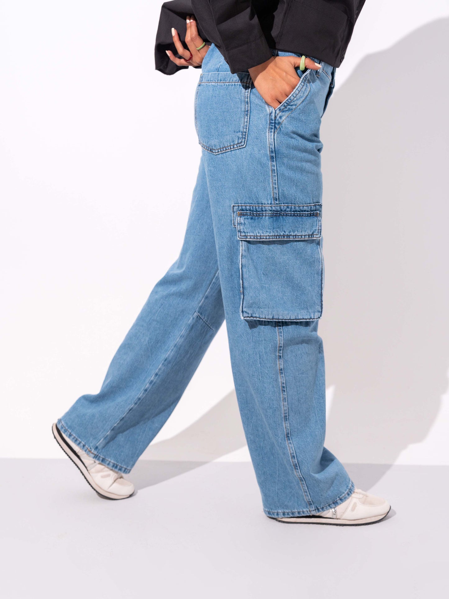 W.WIDE-LEG CARGO TROUSERS