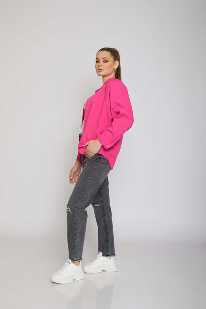 dj gabardine jacket - oversize - fuchsia