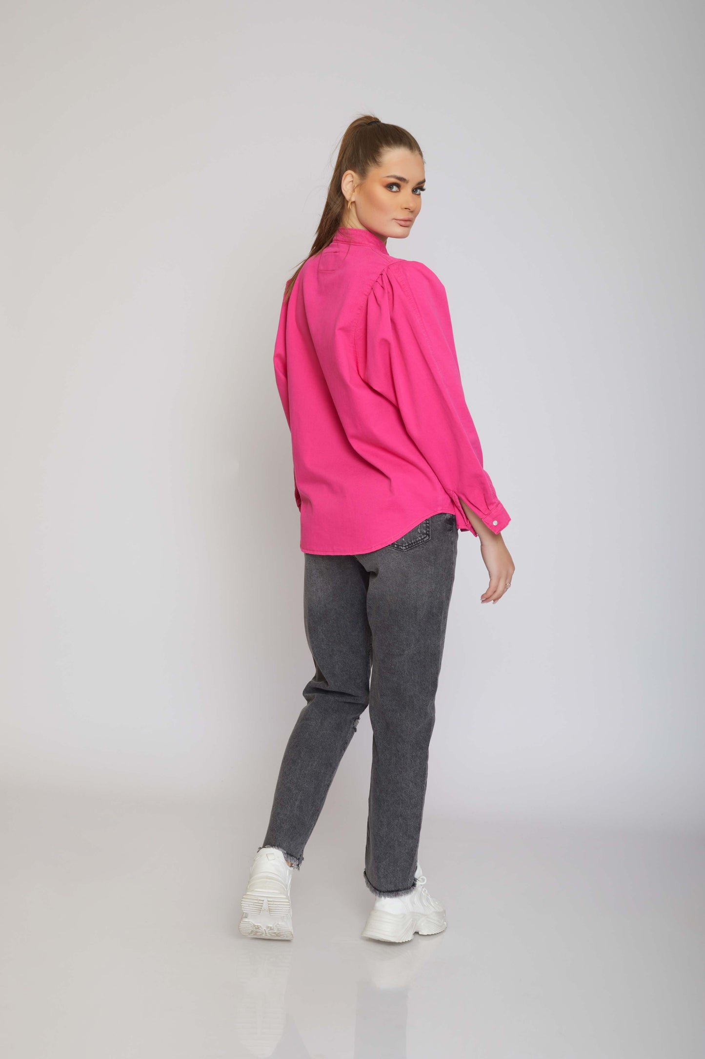 dj gabardine jacket - oversize - fuchsia