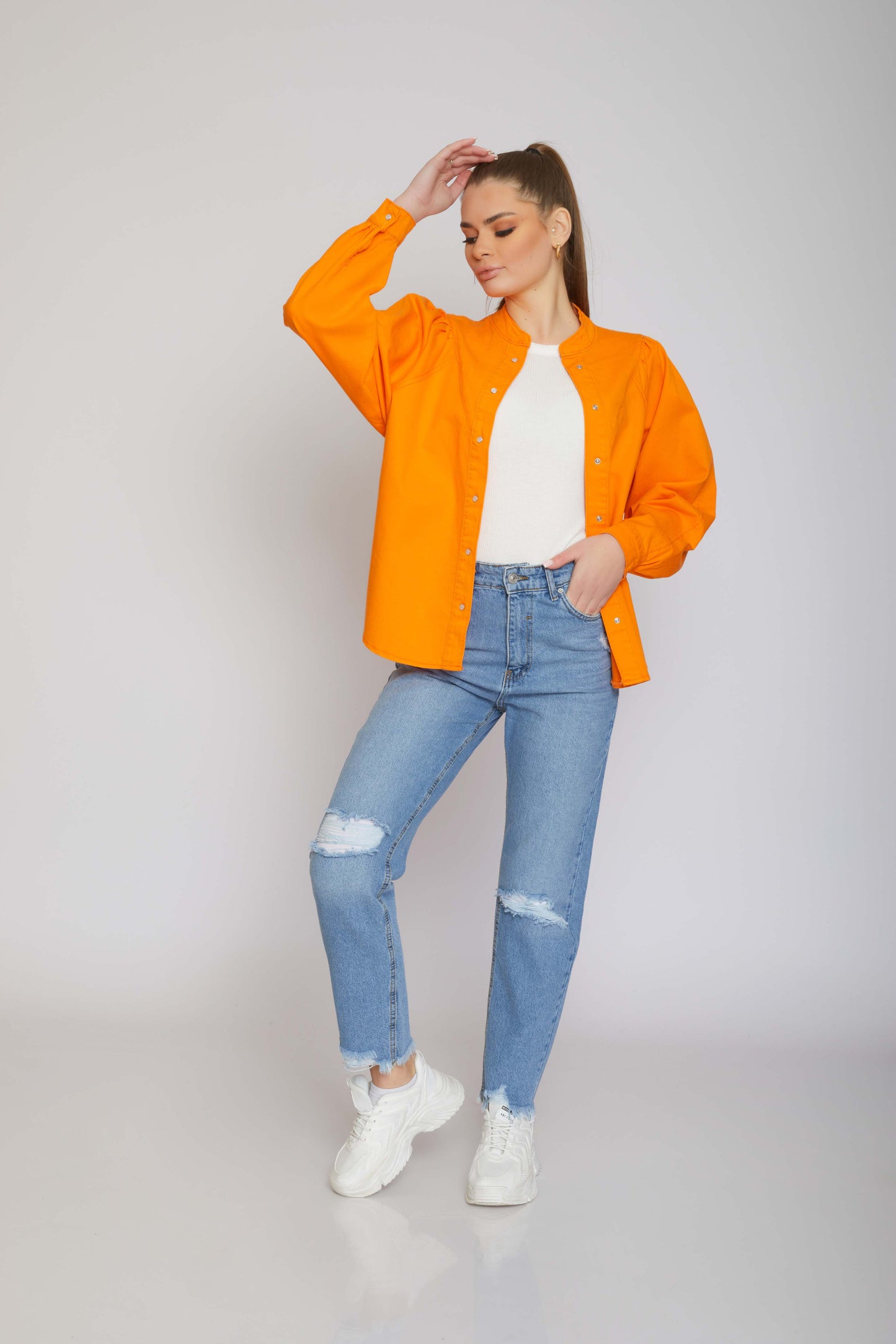 dj gabardine jacket - oversize - orange