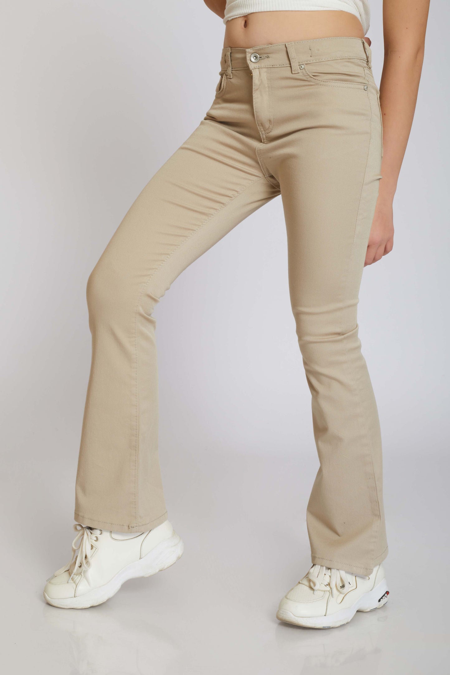 G.FLARED GABARDINE TROUSERS