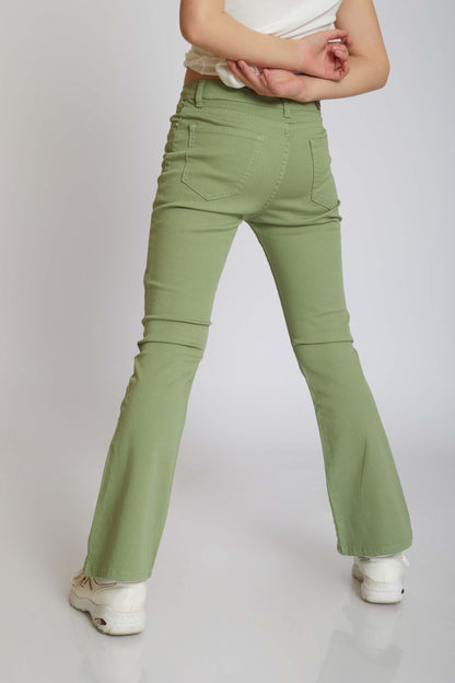 G.FLARED GABARDINE TROUSERS