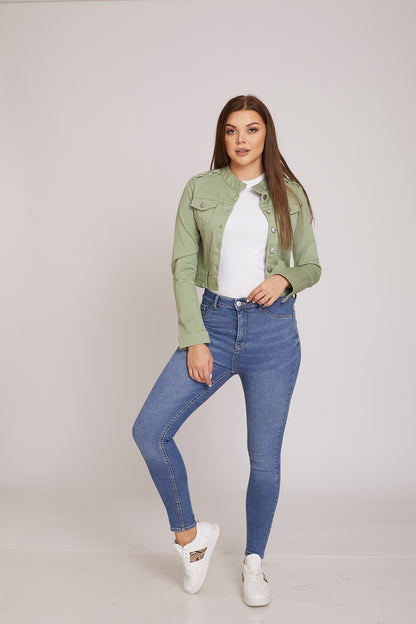 dj cropped jacket -mint green