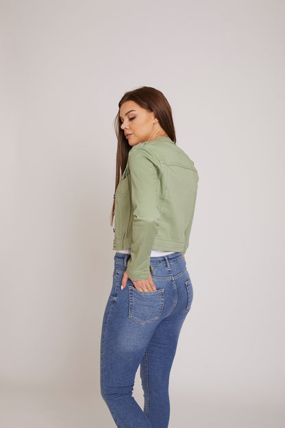 dj cropped jacket -mint green