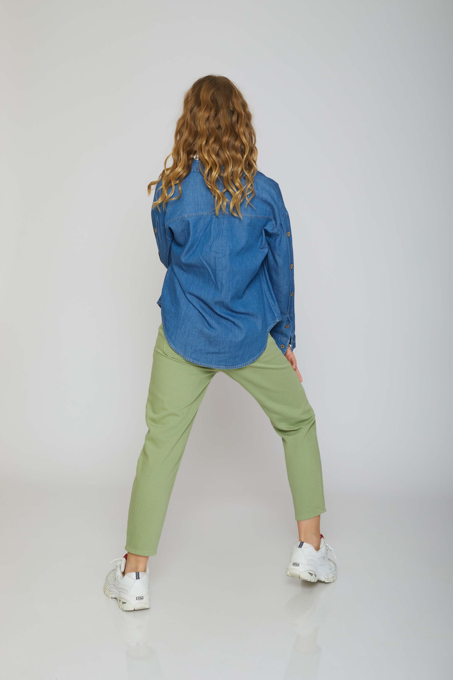 dj printed and oversized jeans - kids - light blue